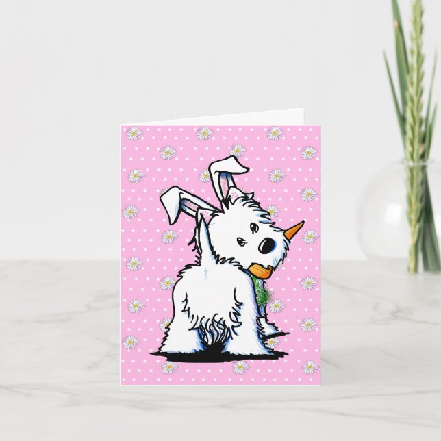 Tarjeta KiniArt Westie Easter Bummy (Anverso)