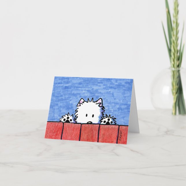 Tarjeta KiniArt Westie Greeting (Anverso)