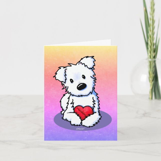 Tarjeta KiniArt Westie Mended Heart Sympathy Card (Anverso)