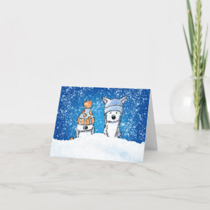 Tarjeta KiniArt Winter Westie Duo