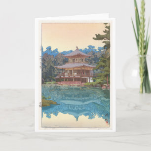 Tarjeta Kinkaku-ji, Hiroshi Yoshida, Woodcut