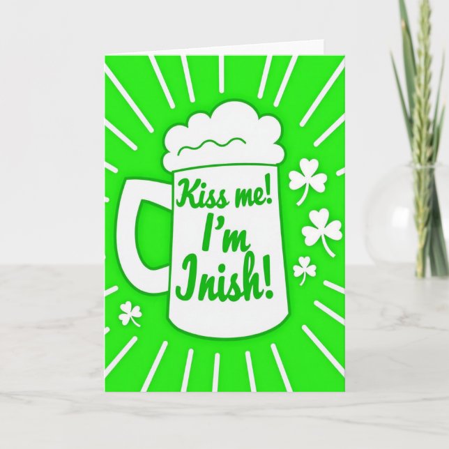 Tarjeta Kiss Me Im Irish Beer Card (Anverso)