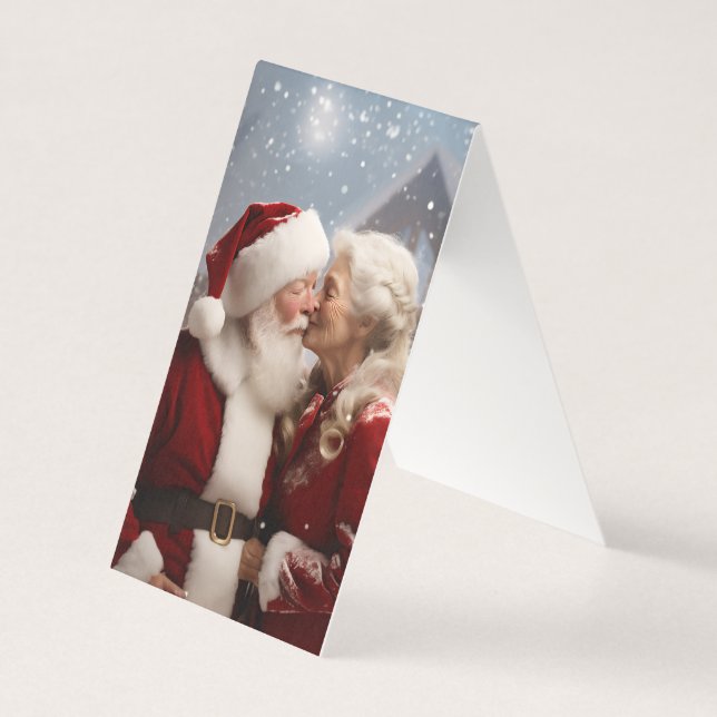 Tarjeta Kissing Mr. y la Sra. Santa Claus (Anverso)