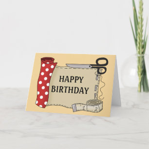 Tarjeta Kit de Costura Feliz Cumpleaños