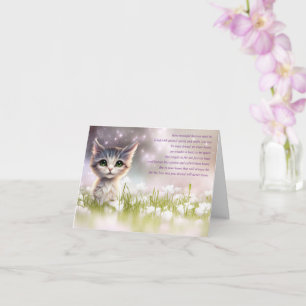 Tarjeta Kit de poema espiritual de simpatía de gato Flores