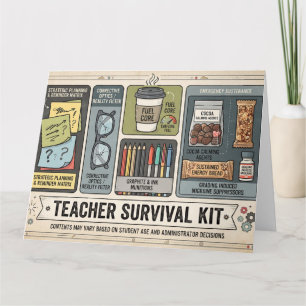 Tarjeta "Kit de Supervivencia para Maestros" Suministro Di