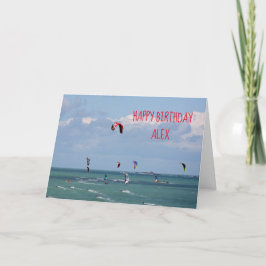 Tarjeta Kite Boarding Race Happy Birday personalizado