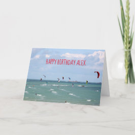 Tarjeta Kite Boarding Race Happy Birday personalizado