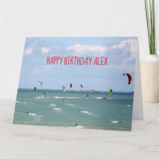 Tarjeta Kite Boarding Race Happy Birday Personalizado Car