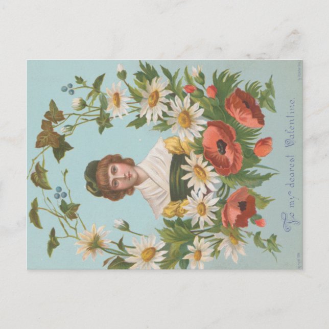 Tarjeta Kitsch del Día de San Valentín Retro Alema (Anverso)