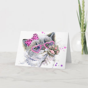 Tarjeta Kitten color de agua dulce