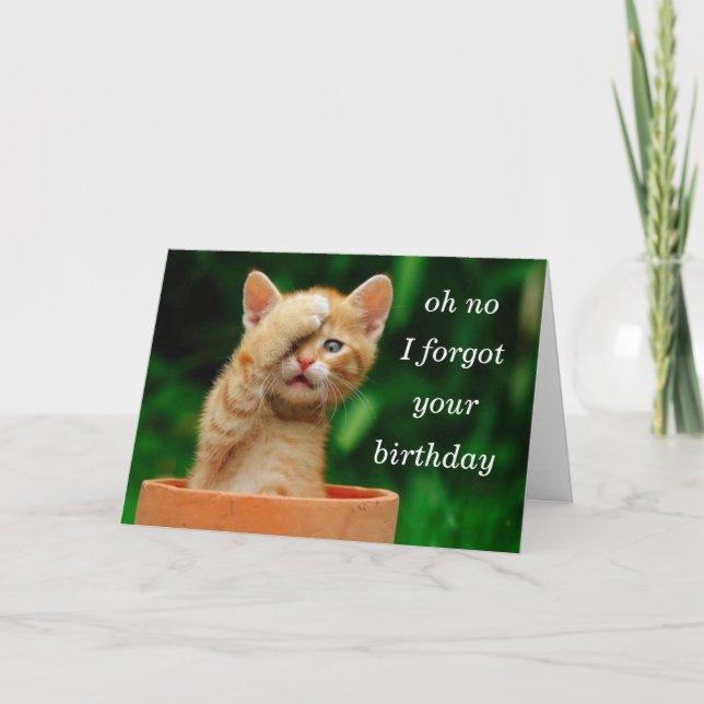 Tarjeta kitten forgot birthday (Anverso)