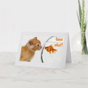 TARJETA KITTEN Y PESCADO ESTÁN LISTOS PARA DECIR FELIZ CUM
