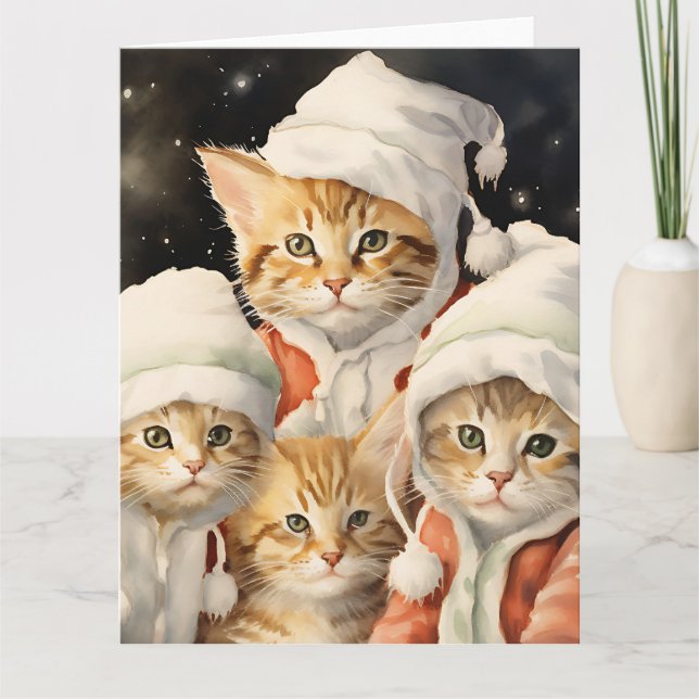 Tarjeta Kitties festivos (Anverso)