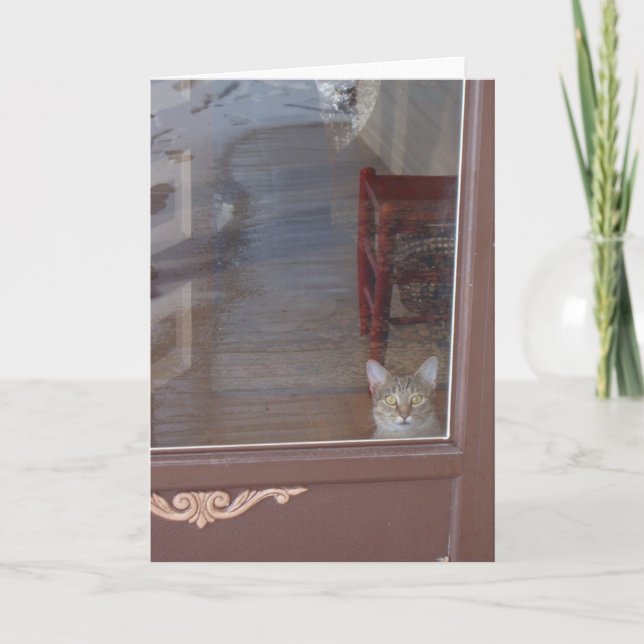 Tarjeta Kitty en la puerta (Anverso)