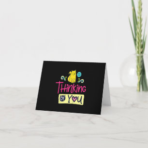 Tarjeta Kitty Pensando En Ti Regalo Para Amantes De Gato