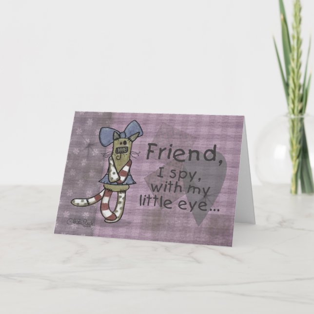 Tarjeta Kitty primitivo para amigo (Anverso)