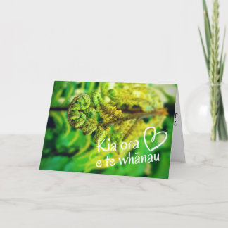 Tarjeta Kiwi Green Fern de Nueva Zelanda Kia Ora Māori