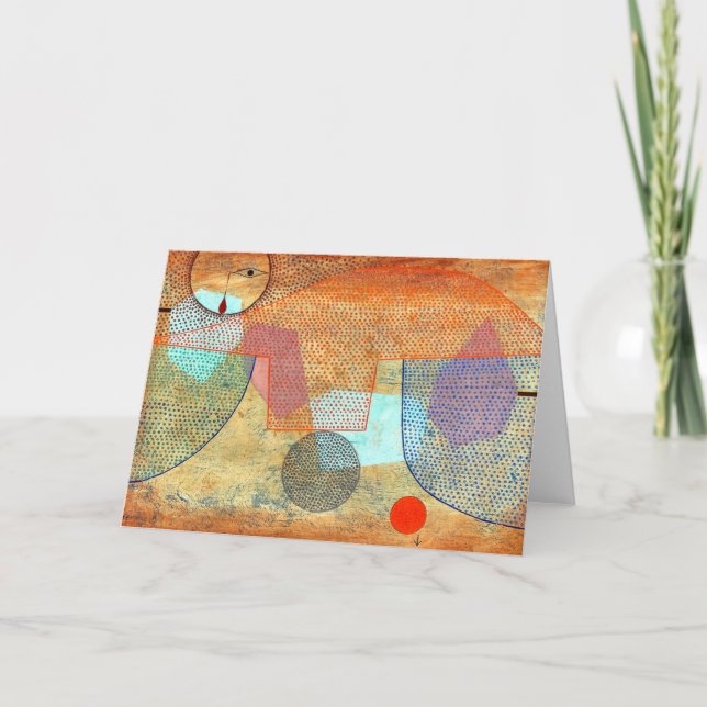 Tarjeta Klee - Atardecer, arte abstracto, (Anverso)
