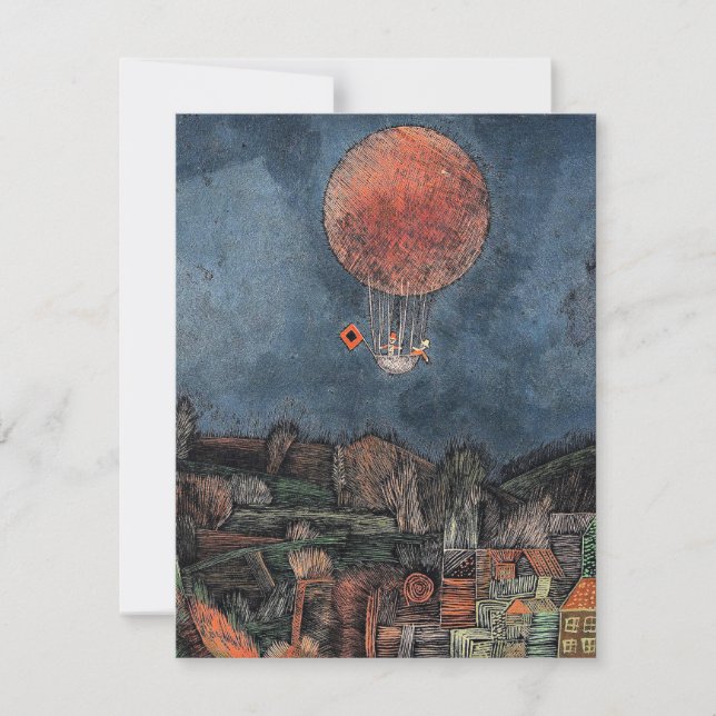 Tarjeta Klee - Der Luftballoon, pintura famosa (Anverso)