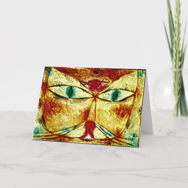 Tarjeta Klee - Gato y pájaro (Anverso)