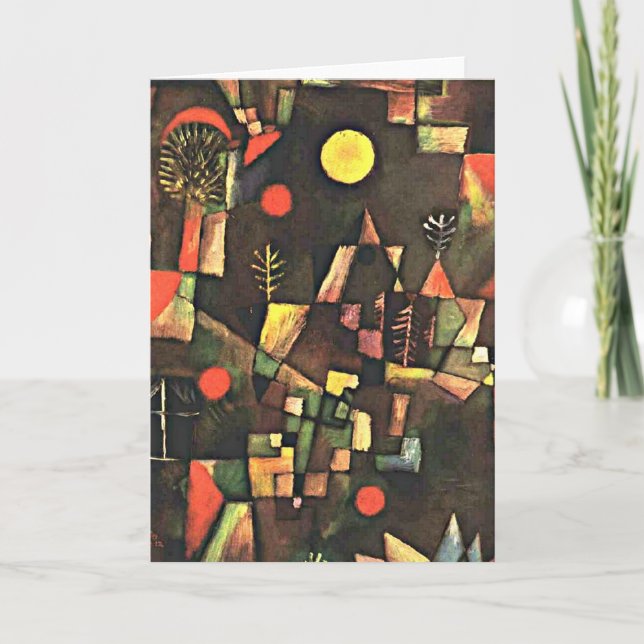 Tarjeta Klee - Luna Llena, pintura de Paul Klee (Anverso)