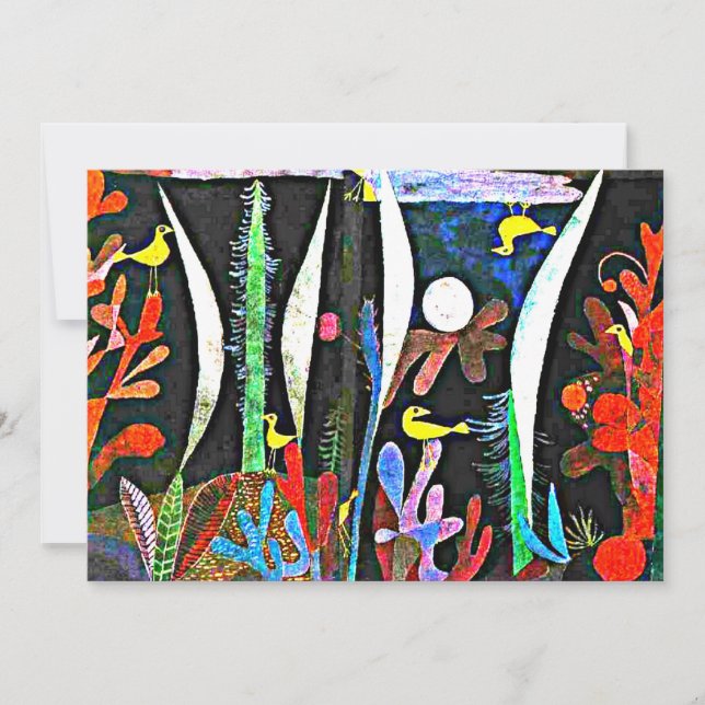 Tarjeta Klee - Paisaje con aves amarillas (Anverso)