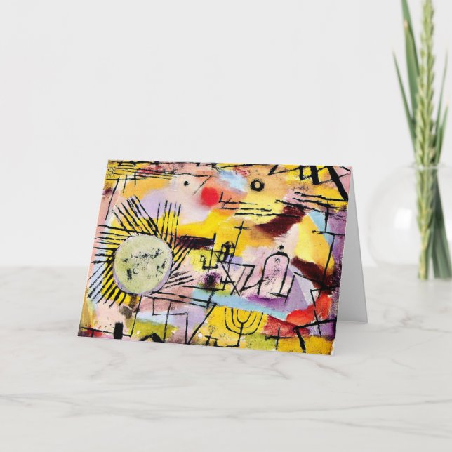 Tarjeta Klee - Rising Sun, pintura famosa, (Anverso)