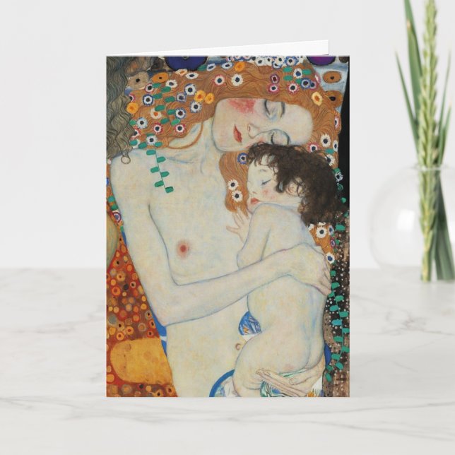 Tarjeta Klimt, madre e hijo (Anverso)