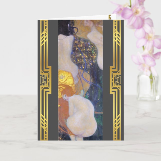 Tarjeta Klimt restauró la pintura Nouveau de las mujeres d (Orquídea)