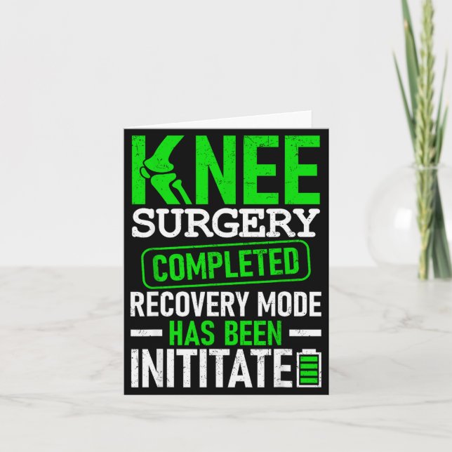 Tarjeta Knee Surgery Completed Recovery Mode Funny Patient (Anverso)