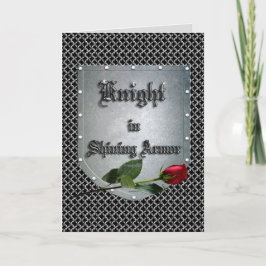 Tarjeta Knight en el Rosa del Escudo de armas brillante