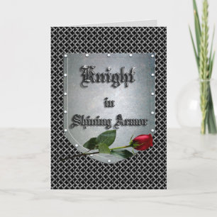 Tarjeta Knight en el Rosa del Escudo de armas brillante