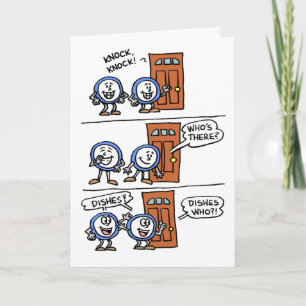 Tarjeta Knock Knock Dishes Your Birday Present
