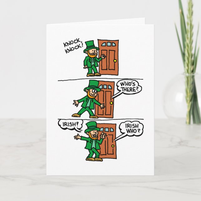 Tarjeta Knock Knock Happy St Patrick's Day Card (Anverso)