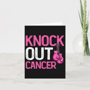 Tarjeta Knock Out Boxing Glove Pink Ribbon Mamis Cancer