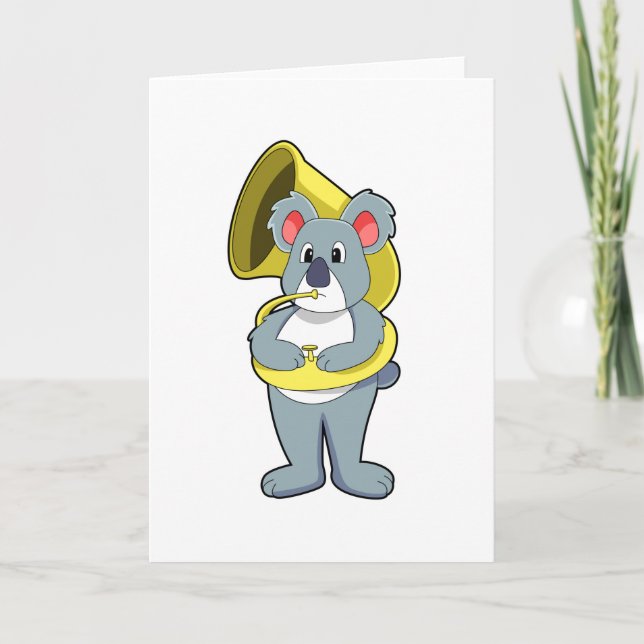 Tarjeta Koala bear at Music with Saxophone.PNG (Anverso)