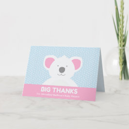 Tarjeta Koala Bear Big Gracias Azul Rosa Gracias