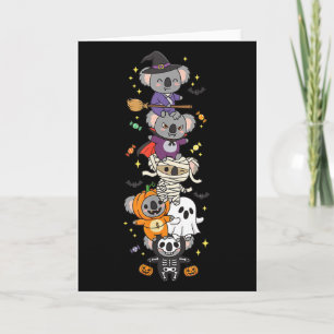 Tarjeta Koala Bruja Vampiro Fantasma Divertido Halloween N
