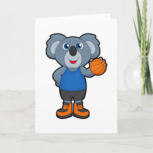 Tarjeta Koala como jugador de baloncesto con baloncesto