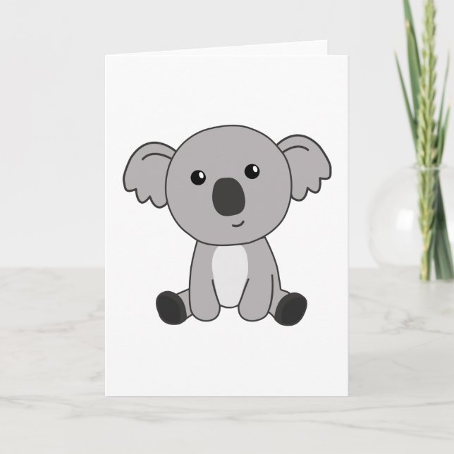 Tarjeta Koala Cute Animales Para Los Niños Cutan Pequeños  (Anverso)