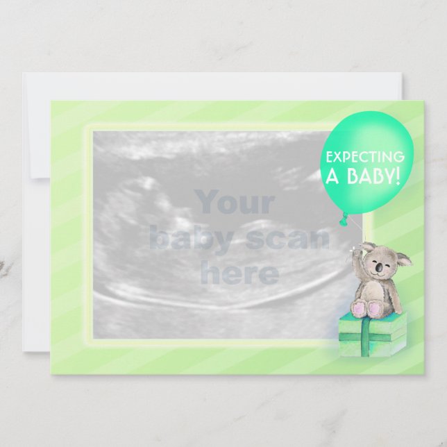 Tarjeta koala de Invitación de embarazo (Anverso)