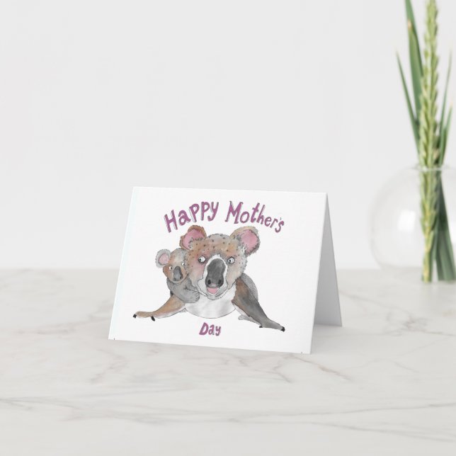 Tarjeta Koala del Día de la Madre (Anverso)