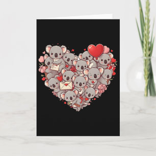 Tarjeta Koala Divertido Corazón San Valentín Koala Mujer H