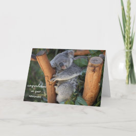 Tarjeta Koala el dormir, enhorabuena del retiro, linda