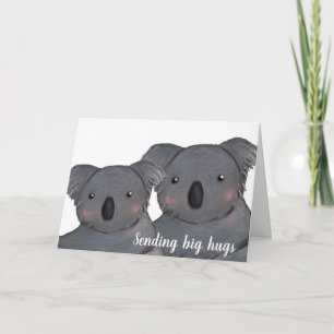 Tarjeta Koala enviando abrazos grandes