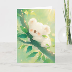 Tarjeta Koala Feliz Abrazando una Rama
