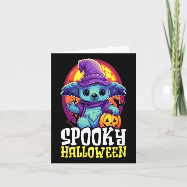 Tarjeta Koala Halloween Triste Trick O Treky Spooky Koala (Anverso)