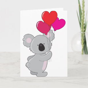 Tarjeta Koala Heart Balloons