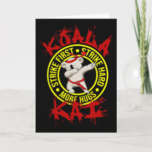 Tarjeta Koala Kai Divertido Karate Ninja Dojo Koala Abraza